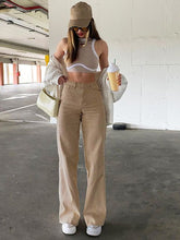 Load image into Gallery viewer, Rockmore Brown Vintage Baggy Jeans Women 90s Streetwear Pockets Wide Leg Cargo Pants Low Waist Straight Denim Trousers 2021