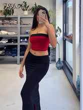 Load image into Gallery viewer, Strapless Crop Top And Skirt Set
