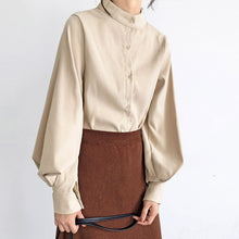 Load image into Gallery viewer, Office Work Blouse Solid Vintage