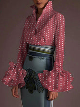 Load image into Gallery viewer, Sexy Turn-down Collar Flare Sleeve Tops