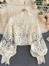 Load image into Gallery viewer, Sexy Lace Hollow Out Short Blouse