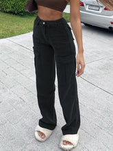 Load image into Gallery viewer, Rockmore Brown Vintage Baggy Jeans Women 90s Streetwear Pockets Wide Leg Cargo Pants Low Waist Straight Denim Trousers 2021