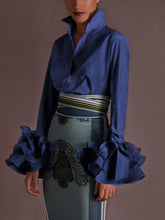 Load image into Gallery viewer, Sexy Turn-down Collar Flare Sleeve Tops