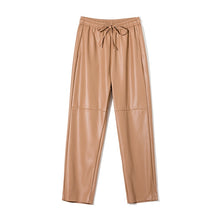 Load image into Gallery viewer, High Waist Spliced Loose Leather Pants