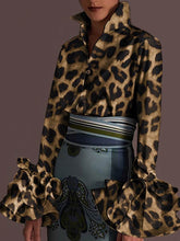 Load image into Gallery viewer, Sexy Turn-down Collar Flare Sleeve Tops